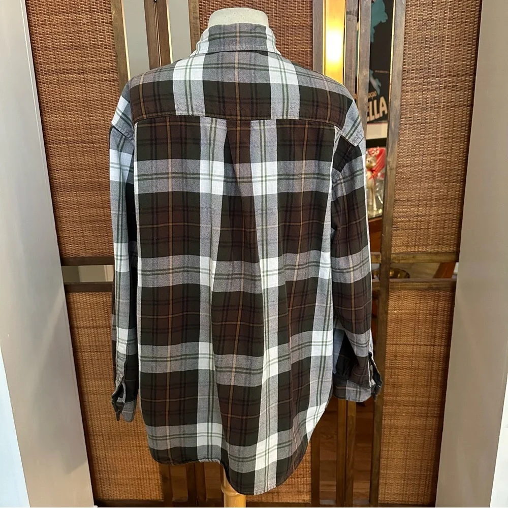 Ralph Lauren Womens Plaid Flannel 1/4 Zip Tunic Equestrian size medium - Picture 3 of 10